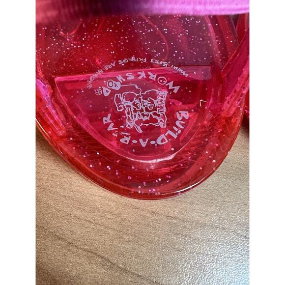 Build a Bear Pink Sparkly Jelly Flip Flops Shoe Sandals - Picture 4 of 5